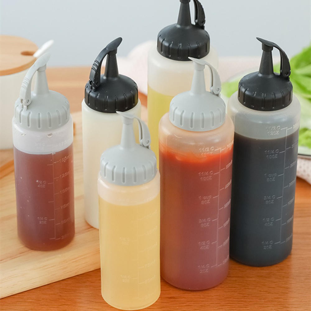 Botol Squeeze Bahan Plastik Ukuran 6oz / 12oz Untuk Saus / Minyak