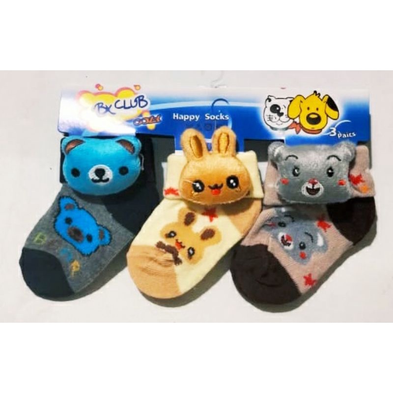 (12PASANG)RANDOM KAOS KAKI BAYI/BEBY BONEKA LUCU