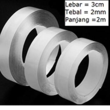 

y7 Nano Double Tape Bening Tahan Air 30mm x 2m Acrylic Washable E041 MQ9
