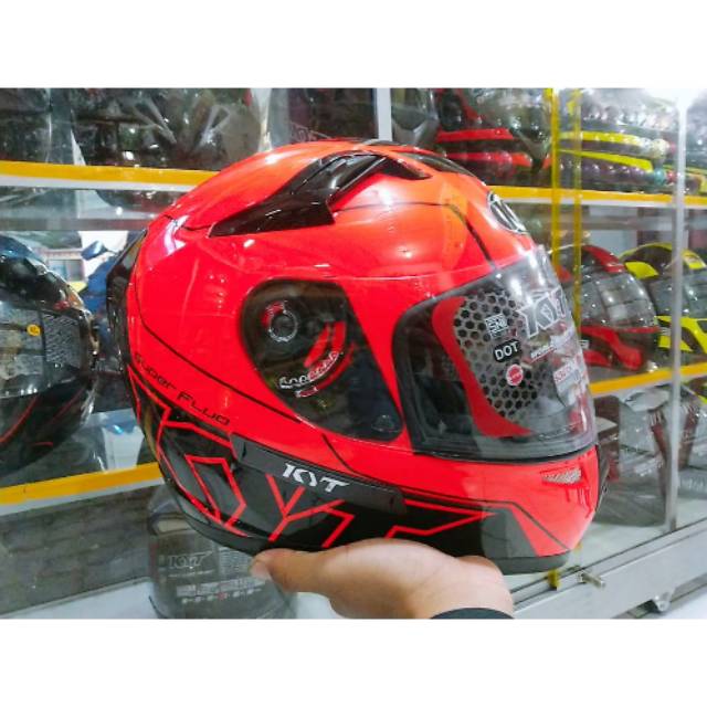 HELM KYT K2 RIDER SERI#1 SUPER FLUO RED FLUO FULL BOX CUMA 2KG