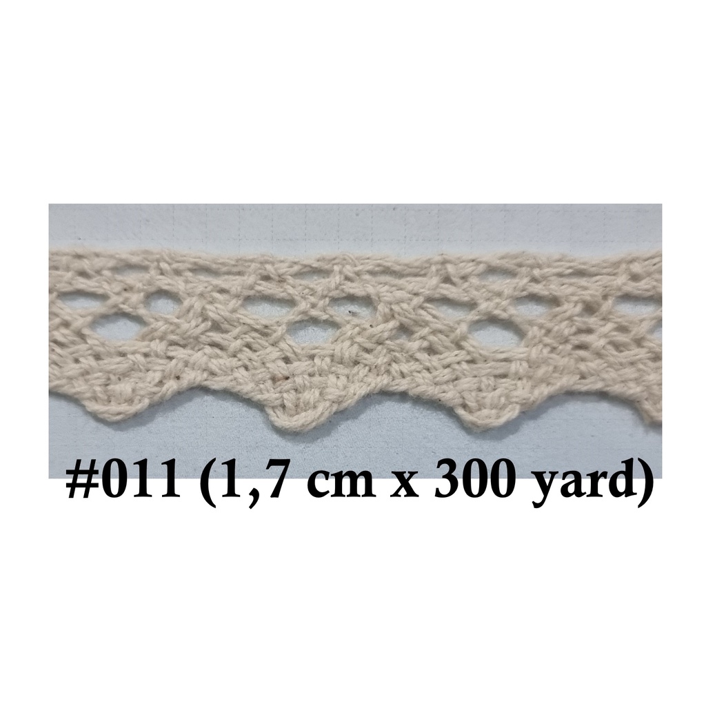 Renda Kait/Renda Rajut 1,7 cm x 300 yard #011 Gunung Bahan Craft Jahit