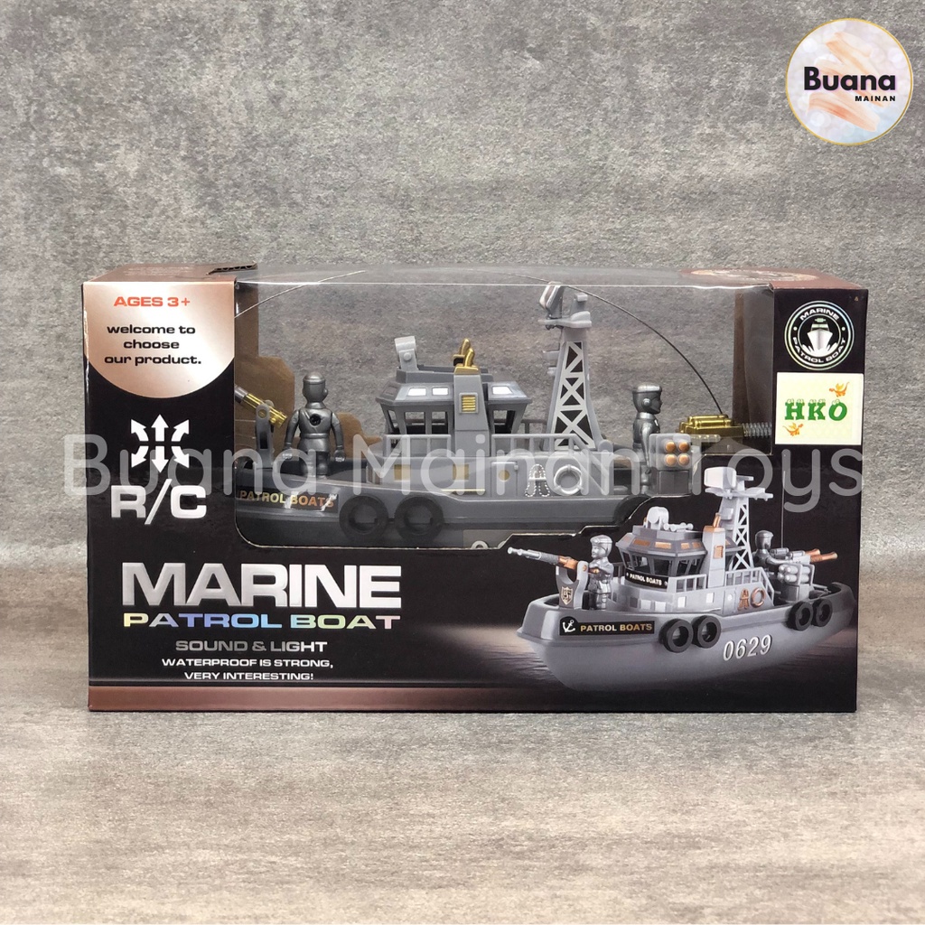 REMOTE CONTROL MARINE PATROL BOAT RC KAPAL PERANG TENTARA LAUT 0629 MAINAN ANAK KAPAL PELAUT