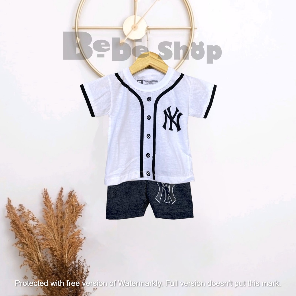 Setelan baju anak NY usia 0 sampai 2 Tahun Bahan Katun P E