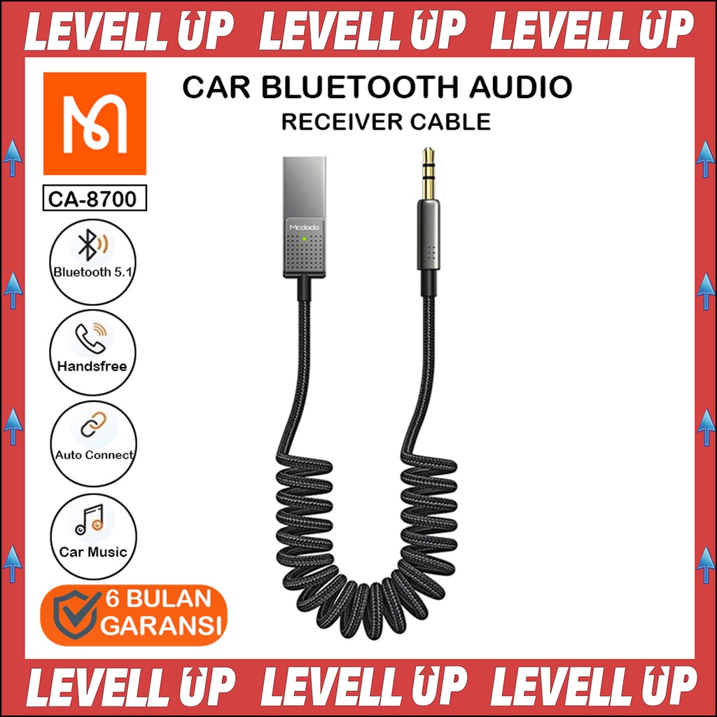 Jual MCDODO Wireless Bluetooth 5.1 Receiver Car Audio USB To Aux 3.5mm