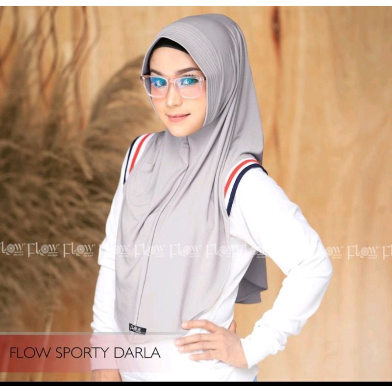 jilbab instan darla sporty / hijab sporty ori flow-Abu