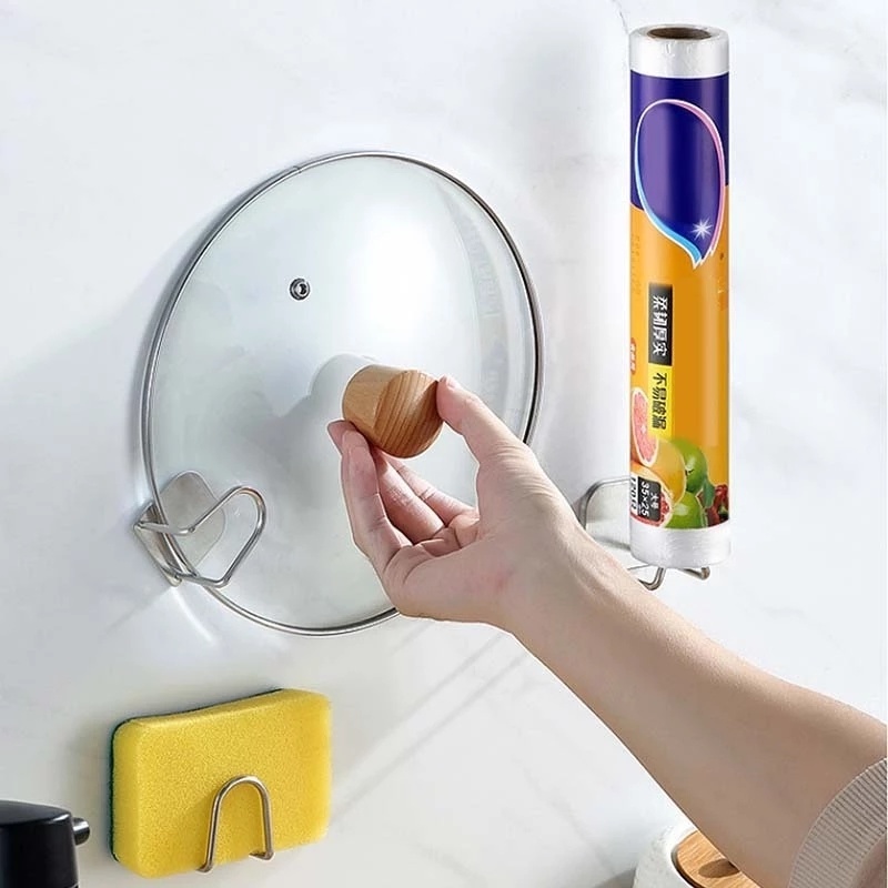 [Kitchen Sponges Holder ] [Nail-Free Self Adhesive Sink Sponge Drain Drying Rack][Multifunction Bathroom Kitchen Self Adhesive Nail-Free Door Hanger Hook]