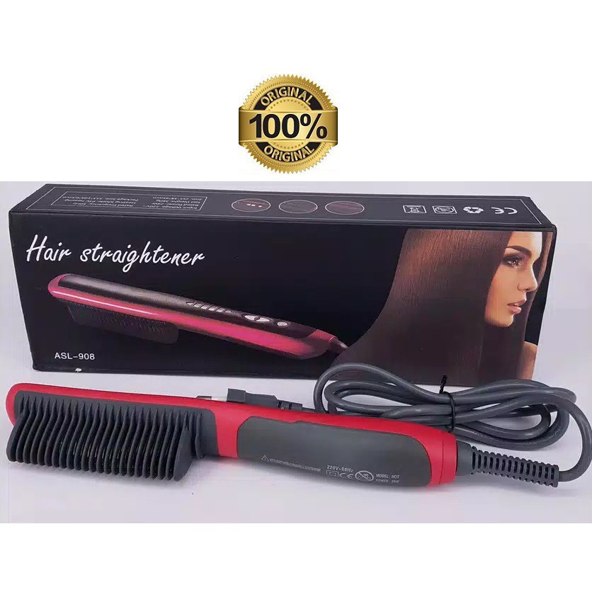 CatokanPelurus Rambut  2 in 1 straightening sisir listrik Sisir Catokan Pelurus Rambut (rambut lurus dan keriting)