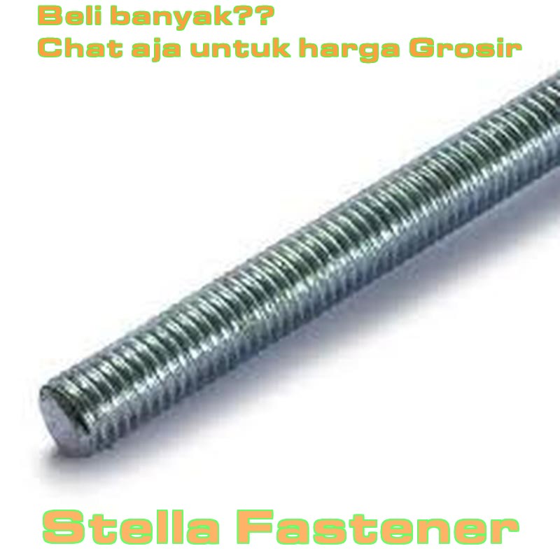 Baut As M6x1000 As Long Drat Stud Bolt Drat Panjang Putih   Grosir Baut