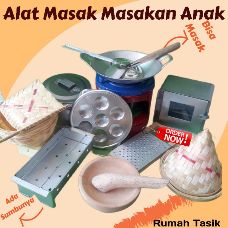 Kitchen Set Mainan Masak Masakan Tradisional Paket Kumplit Silver / Set Kompor Mini Mainan Anak