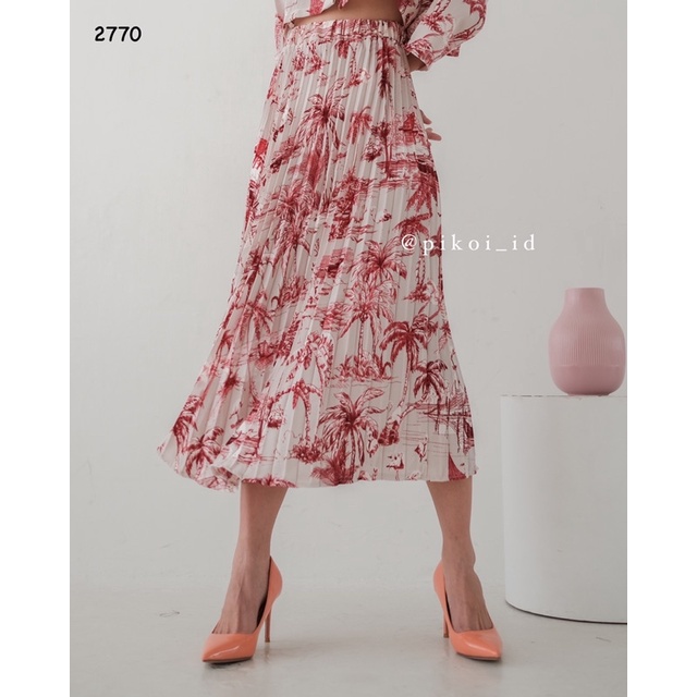 Setelan rok kemeja wanita / oneset korea rok lipit / premium one set kemeja oversize diora 2770