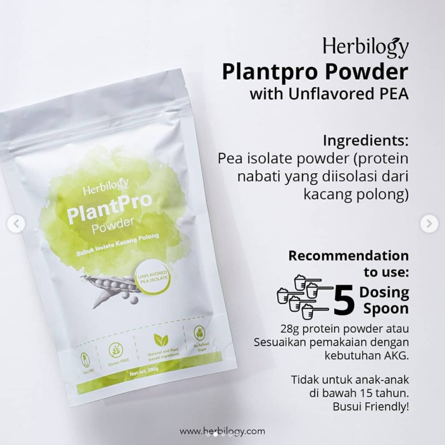 Herbilogy PlantPro Powder Unflavored (Plant Protein) 280 gr