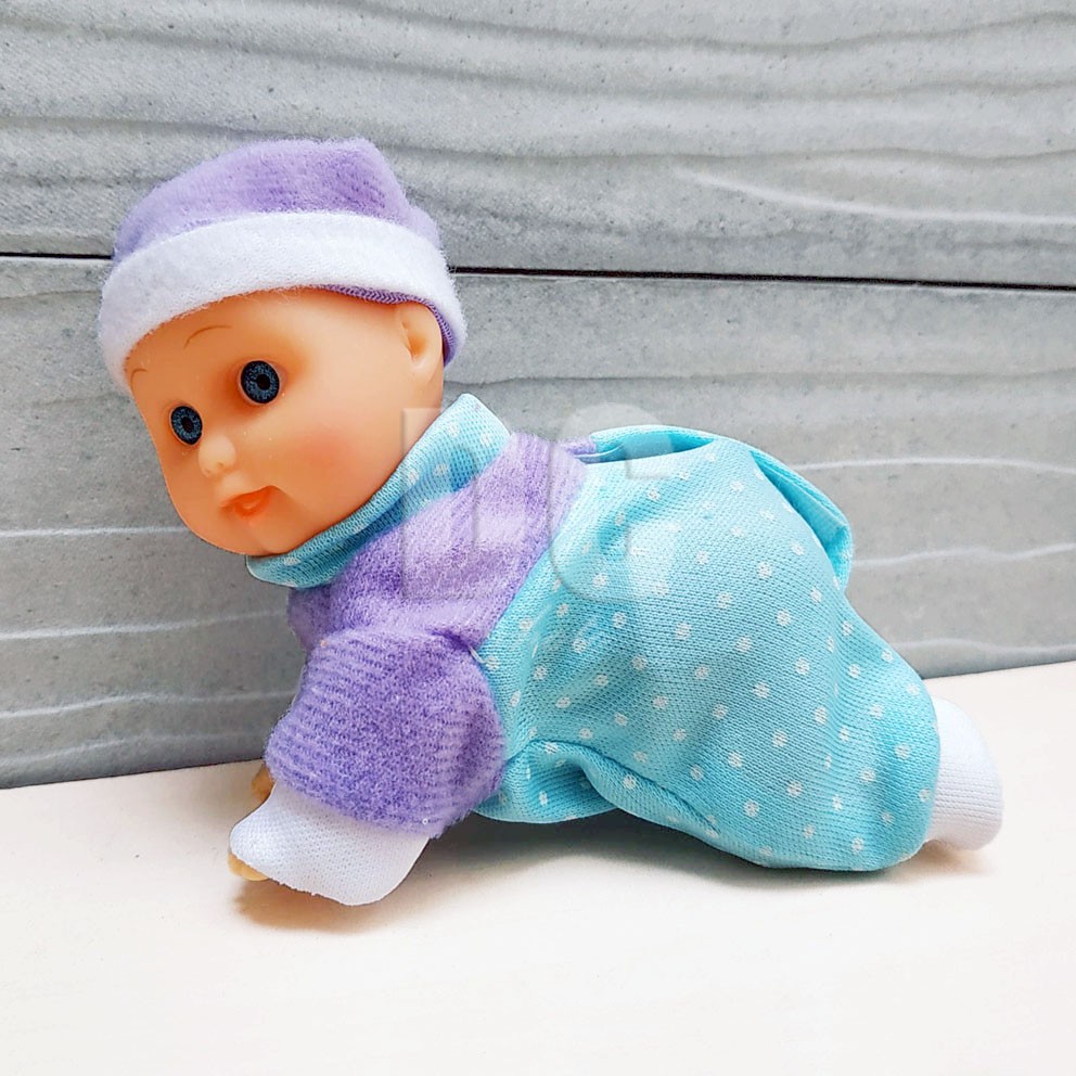 Cherubic Crawling Baby Mainan Boneka Bayi Merangkak Mini Bisa Tertawa &amp; Ada Musik