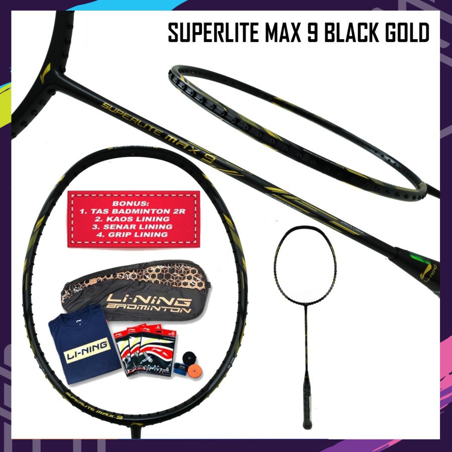 RAKET LINING SUPERLITE MAX 9 / RAKET BADMINTON ORIGINAL
