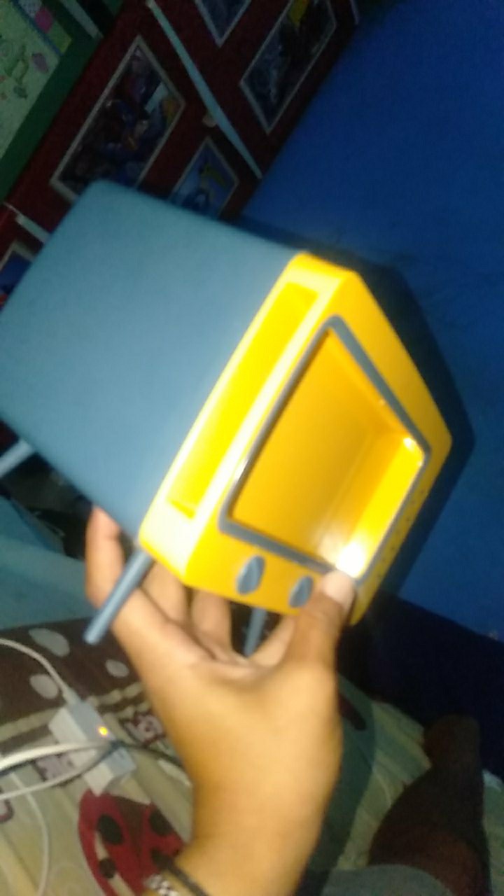 Kotak Tisue Bentuk Desktop Tv Multi Fungsi. Tisue Box Dengan Holder Kardus Warna Biru