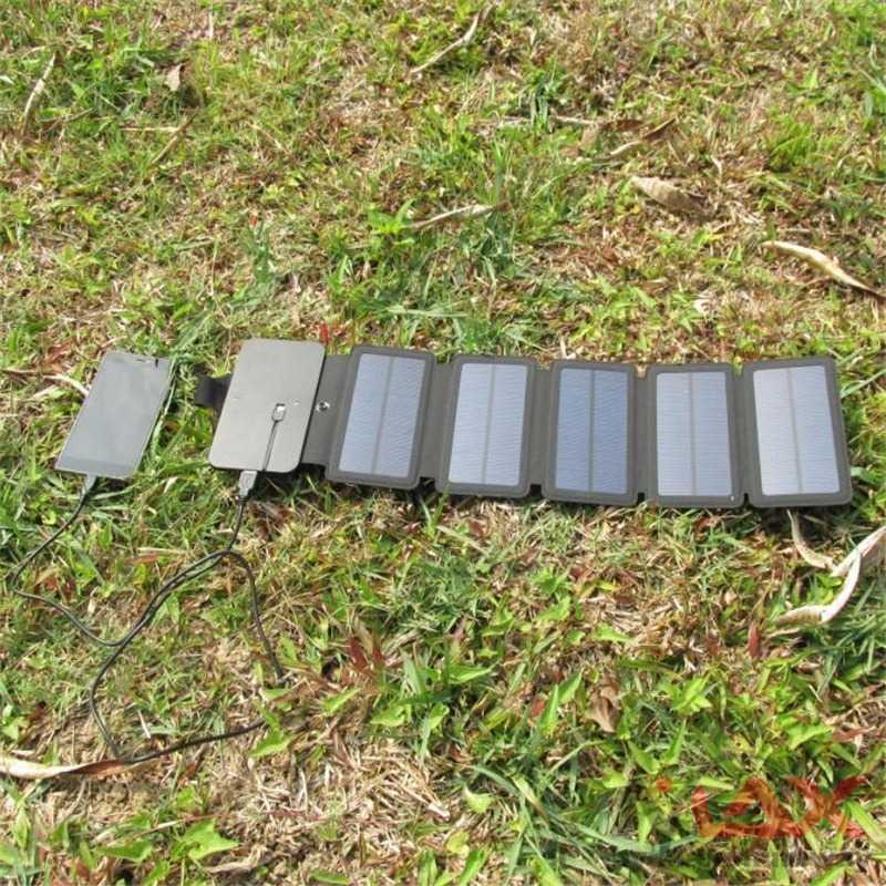 Charger tenaga matahari Solar Panel Portable 5 Folding USB Port 9W 5V HP mobil handphon aksesoris Charging phone Portable Solar Panel Charger Foldable 10W Solar Charger 5V 2A USB Output Folding Solar Panels For Mobile Phones Outdoor Camping