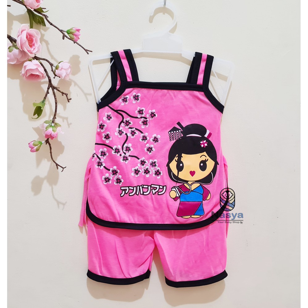 [N-003] Setelan Yukensi/baju bayi perempuan MURAH - motif jepang (3-6 bulan)