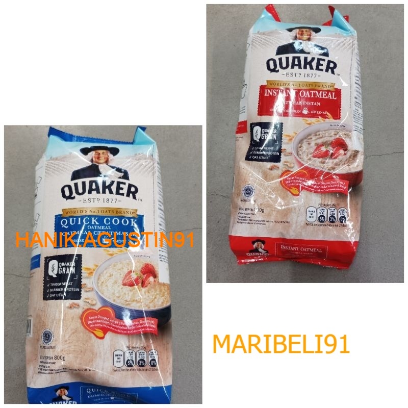 

QUAKER OATMEAL INSTANT // QUICK COOK 800gr MB91