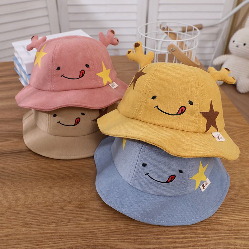 Topi Bucket bayi Smiley Star 3d bordir import