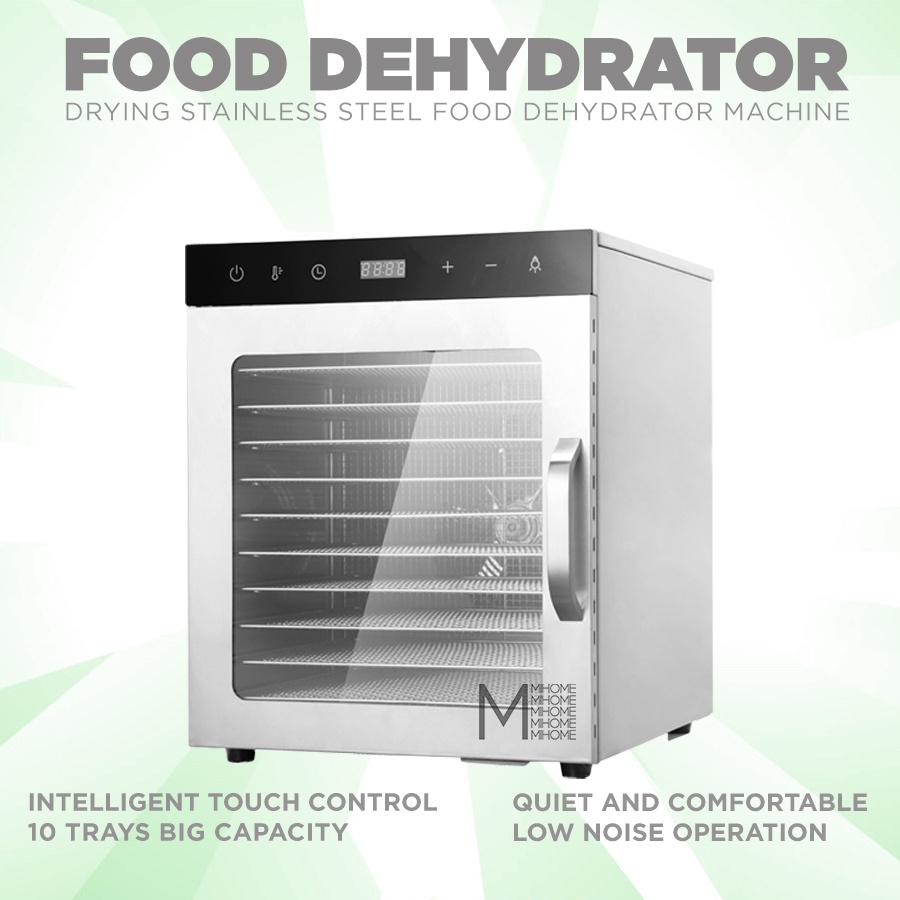 PAPALOLO Drying Stainless Steel Food Dehydrator Machine 10 Trays SS-10H