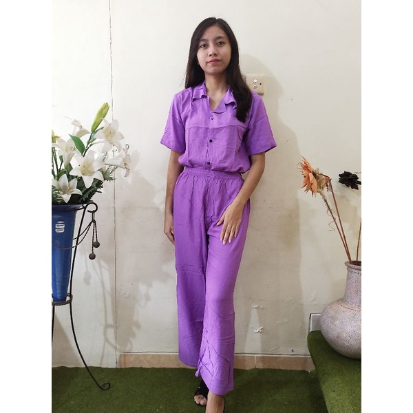 One Set Setelan Tie Dye Bali Kemeja Lengan Pendek - ONE SET Piyama Tie Dye Wanita & Pria GROSIR-GKS UnguPolos