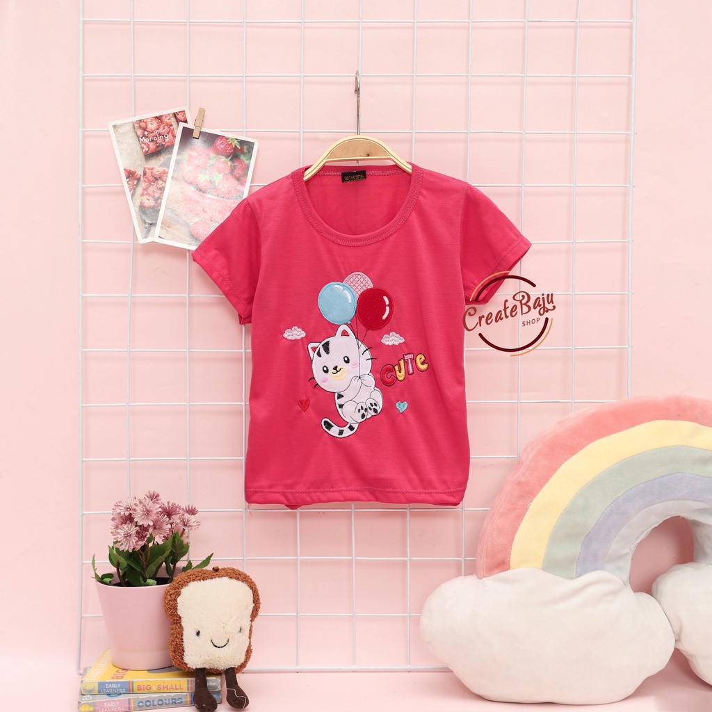 BAJU KAOS ANAK CEWEK 1-4 TAHUN TERMURAH ATASAN ANAK CEWEK WARNA RANDOM PART 2