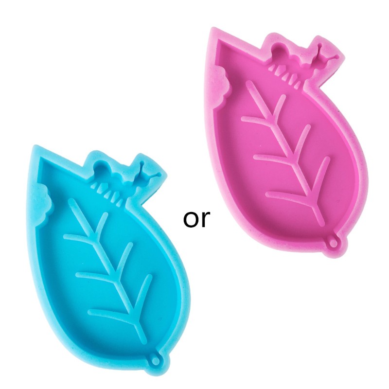 Glitter Ant Leaf Earrings Epoxy Resin Mold Keychain Necklace Pendant Silicone Mould DIY Crafts Jewelry Casting Tools