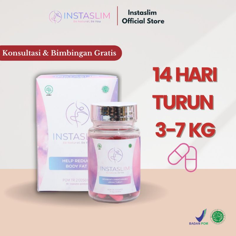 INSTASLIM (KAPSUL HERBAL PELANGSING BPOM) - OBAT DIET TURUN 3-7KG dalam 14 HARI )