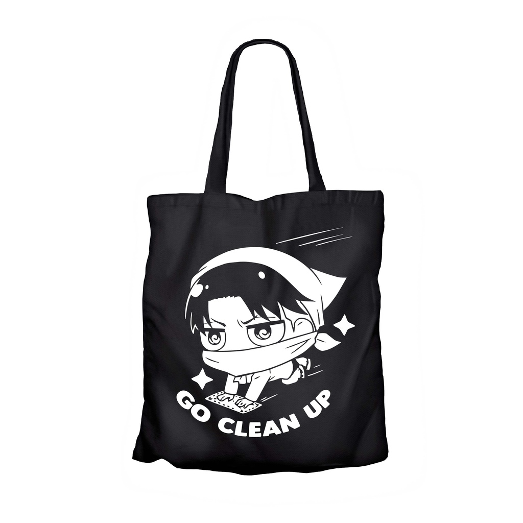 Tote bag anime sticker LEVI CLEAN UP - ATTACK ON TITAN material canvas