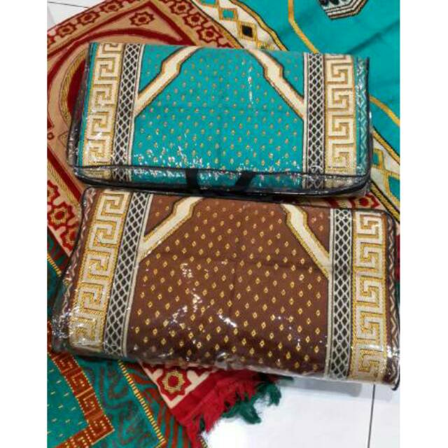 Sejadah  Sajadah BUSA TURKi embos tebal jumbo premium warna pink travel K8O6 gulung lipat sandaran o
