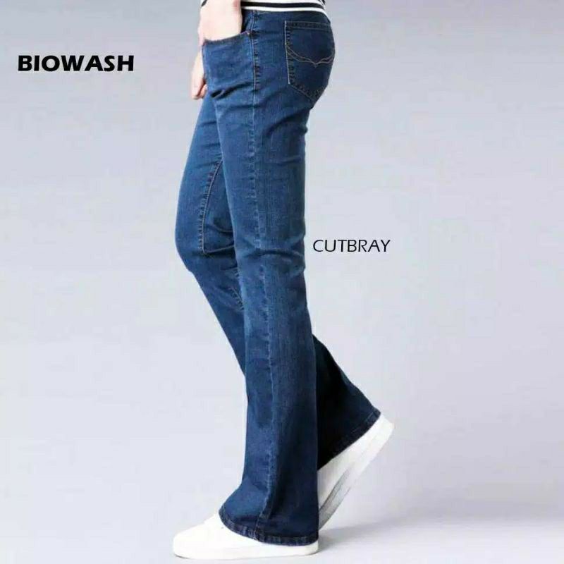 CELANA JEANS CUTBRAY PRIA HITAM  / JEANS BOOTCUT / JEANS HITAM  MODEL CEEPMONDAY