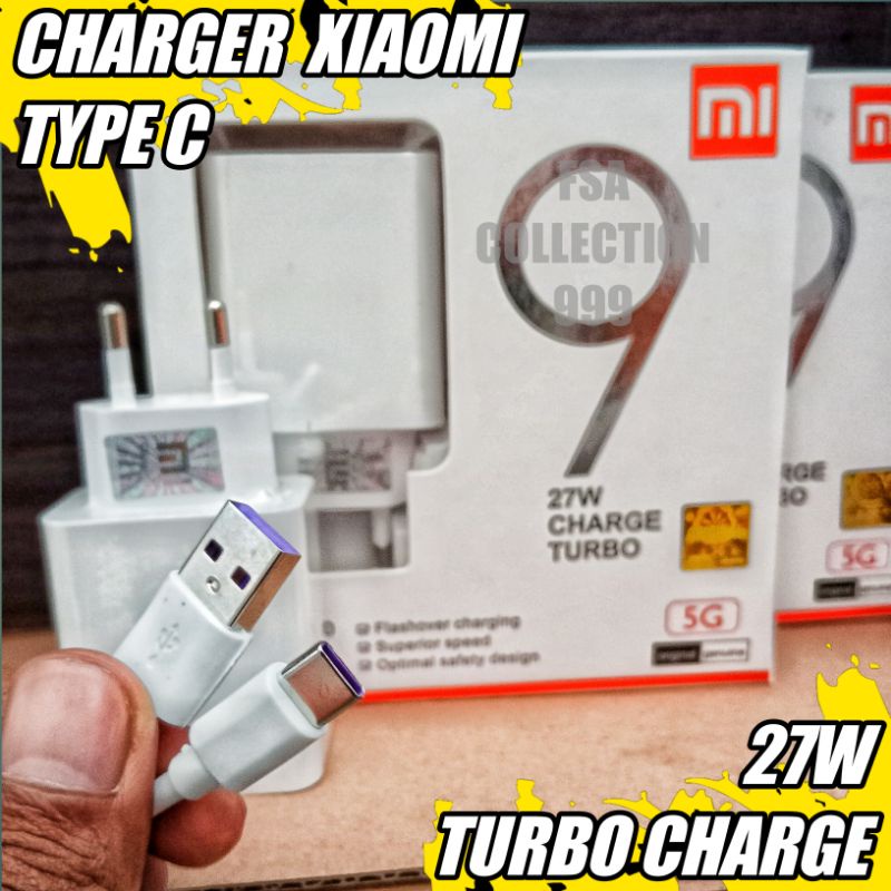 (TURBO CHARGE) Charger xmi original type c fast charging 27w turbo charger