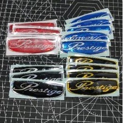 emblem prestige stiker timbul resin motor