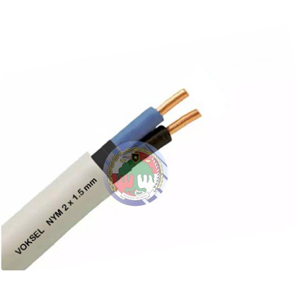 Voksel Kabel Listrik Tembaga NYM 2x1.5 ;2x1,5 mm, 1 Meter