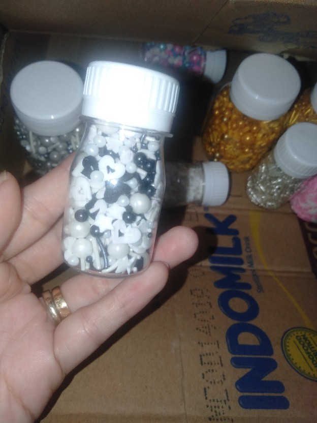 Bk-0009 Sprinkles Sprinkle Sprinkel Mix Hitam Putih 30gram