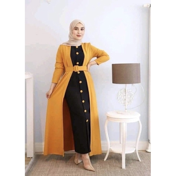one set scuba inner dan outer import ( FREE BELT )/set 3in1 dress outer bodycone import