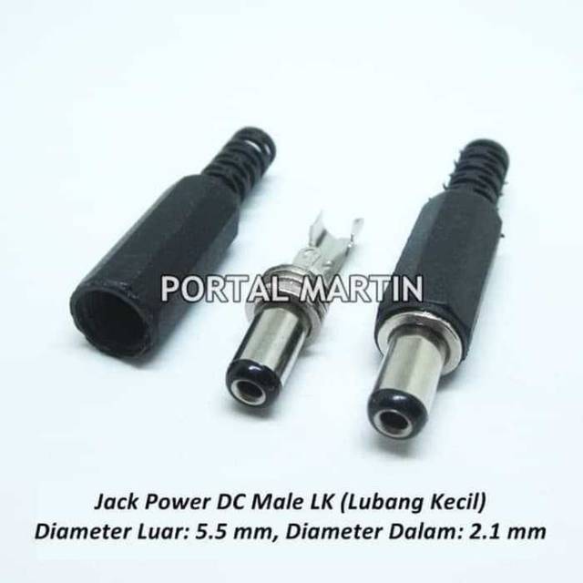 Jack Power DC Male LK 5.5 mm (Konektor DC Lubang Kecil)