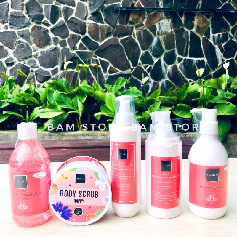 SCARLETT Whitening Happy Series - Body Lotion Scarlett Happy Body Cream Happy Body Serum Scarlett Ha
