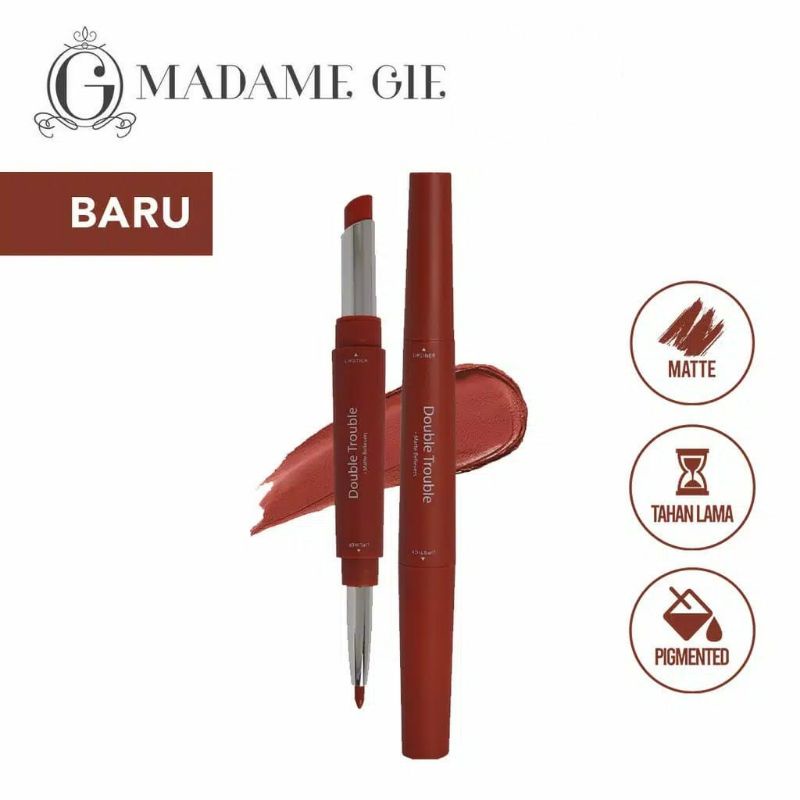 MADAME GIE Double Trouble Matte - MakeUp Lipstick Two in One