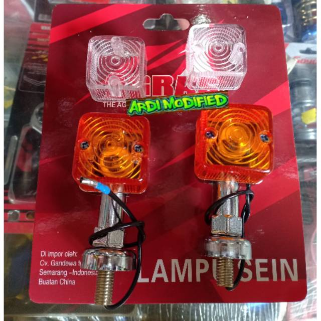 Lampu sen sein kotak model palu bonus kaca cadangan