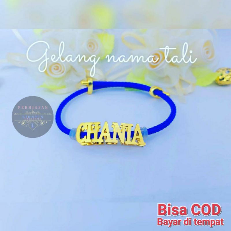 GELANG TALI CUSTOM UKIR NAMA LAPIS EMAS 24K | ANTI KARAT DAN ANTI LUNTUR