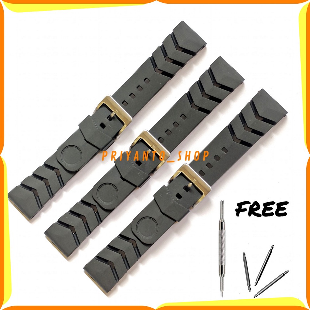 Tali Karet Jam Tangan 22mm Rubber Strap Mexxis Black Edition Free pen Remover