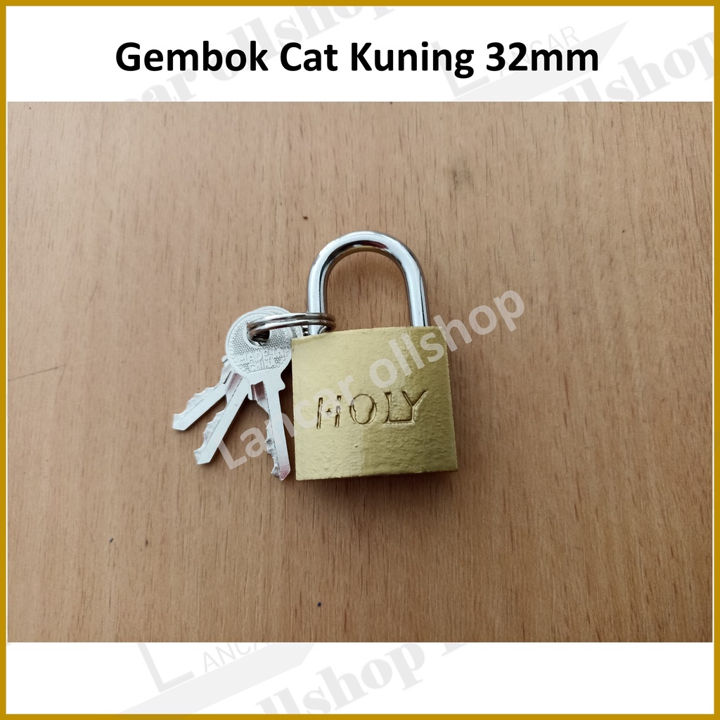 gembok cat kuning 32mm / gembok kecil /Gembok Koper / Gembok Lemari