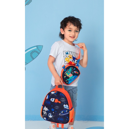 VEST TAS RANSEL ANAK PAUD 2IN 1 SELEMPANG KECIL ASTRONOT/UNICORN F2145