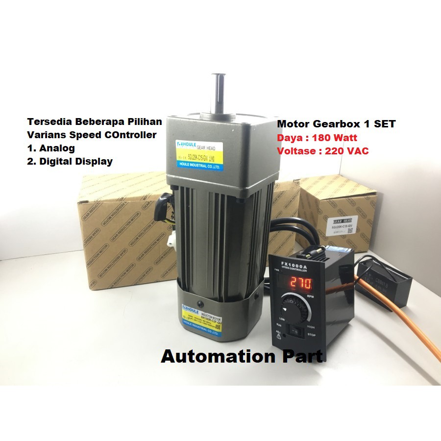 Jual Motor Listrik 220VAC 180W 1Phase + Speed Controller Motor