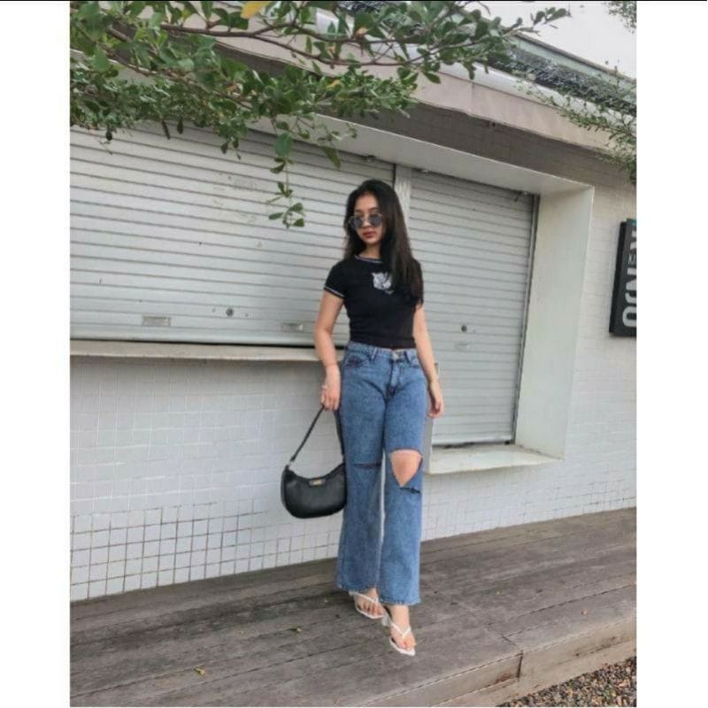 SHANA HIGHT WAIST KULOT JEANS SOBEK