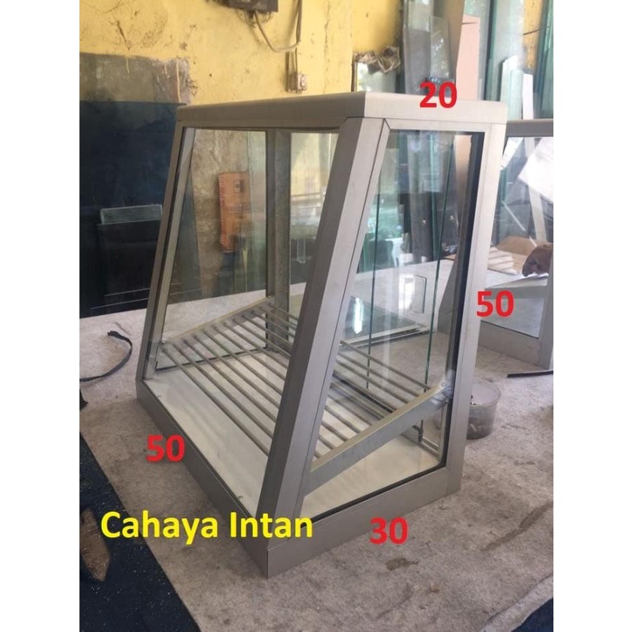 Etalase Ayam Goreng, Etalase Kaca Aluminium Untuk Fried Chicken 094