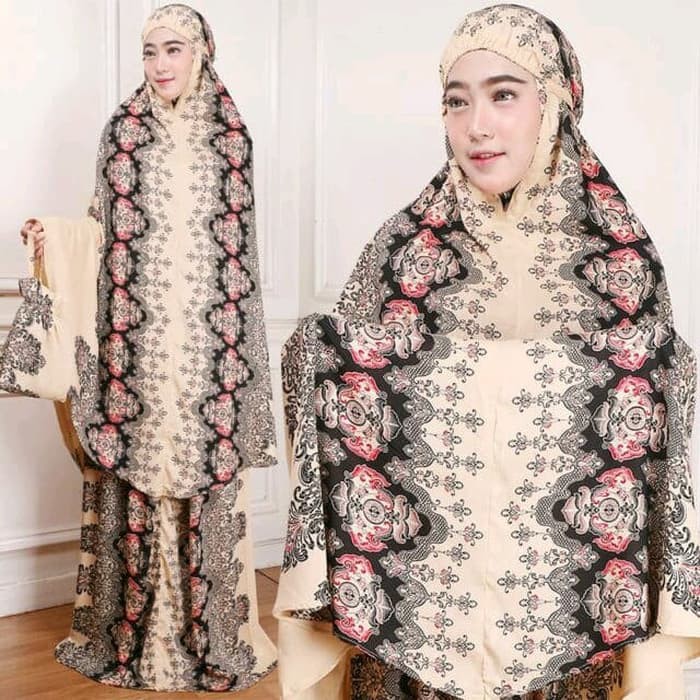 Diskon 035 FREE TAS MUKENA WANITA KATUN RAYON TEBAL COKLAT/ HITAM CAHAYA WIRRY ThevaShop