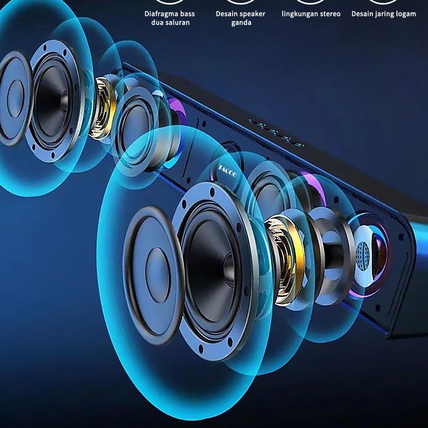 COD✔️TACOO Bluetooth Speaker HY-68 Deep Bass Hi-Fi Sound 1200mAh (8 hour) - Garansi Selama 1 Minggu|