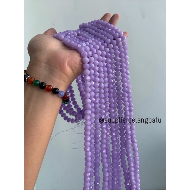 Crystal Ceko 10mm PURPLE DOFF ungu dopp manik bakpao rondele cantik