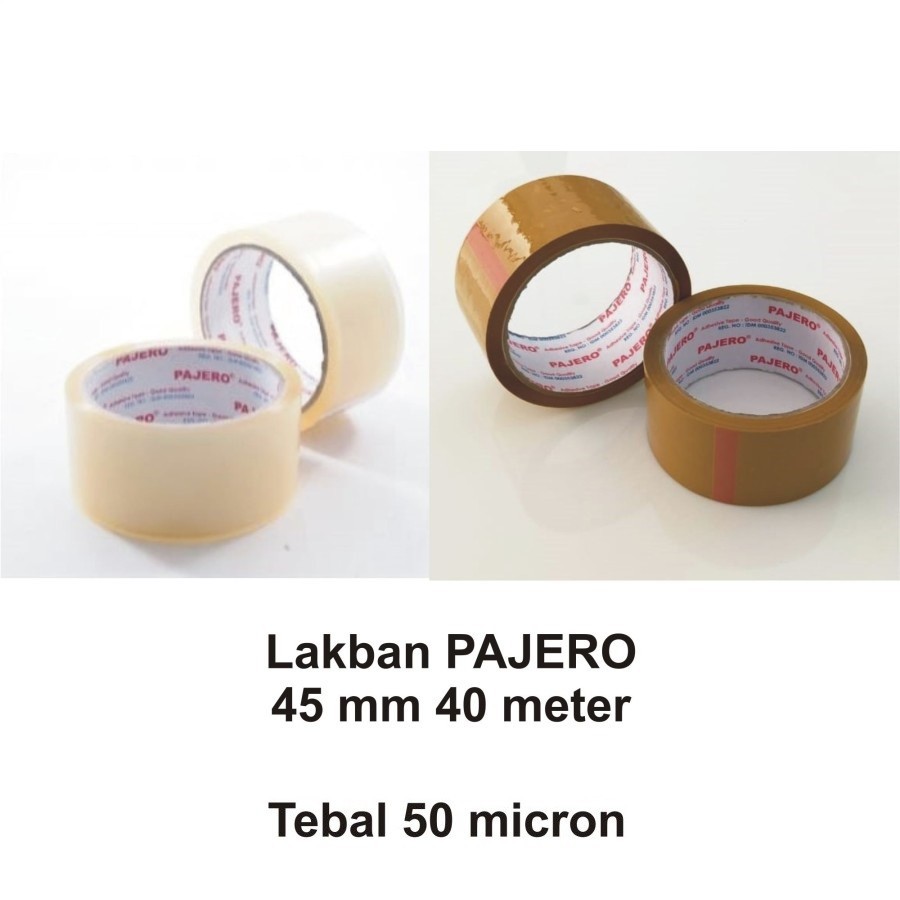 Lakban bening PAJERO TAPE 2 inch / 45mm X 40 meter 50 micron